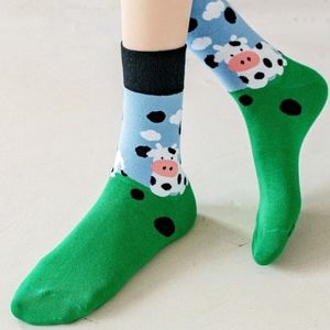 Cartoon Animal Print Crew Socks